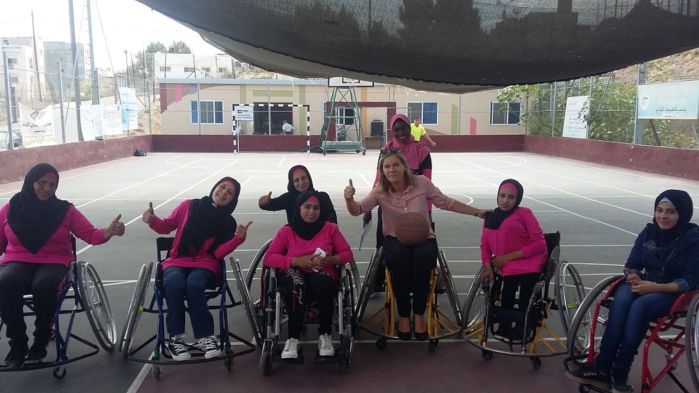 Nataša Uršič, ITF Project Manager, visiting Peace Sport Club For PWD – Gaza Strip.
