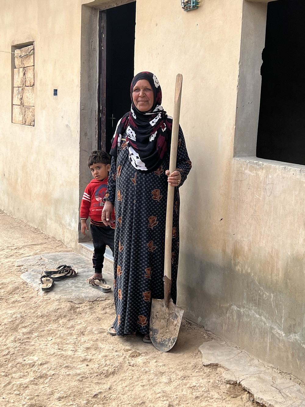 A project beneficiary with the tools.