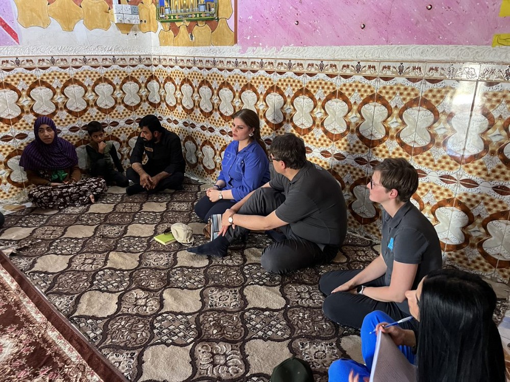 Visit to the family that suffered in a field near their house when cutting grass for sale.