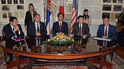 ITF and Japan Sign the First Grant Contract for Activities of Mine Clearance in Serbia