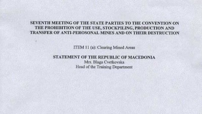 Macedonia achieved mine free status