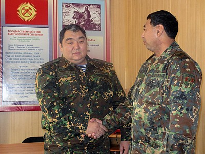 col. Satibaldiev and col. Kamchybekov during Opening ceremony