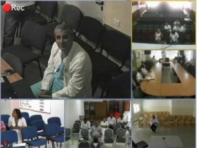 Prof. Habibaj lecturing to the virtual audience