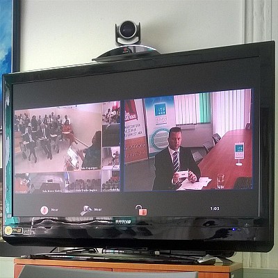 Mr Mitja Hegler, ITF Project Manager virtually attending the ceremony from Slovenia