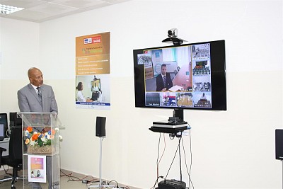 Mr Mitja Hegler, ITF Project Manager virtually delivering speech from Slovenia