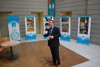 Ambassador Leon Marc at the opening of the ITF exhibition at the Faculty of Social Sciences, Masaryk University