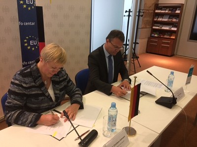 Ambassador Christiane Hohmann and Ambassador Damjan Bergant