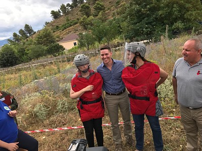 Mr Ethan Rinks, Program Manager PM/WRA U.S. Department of State, with the Albanian Minister of Defence, Ms Mimi Kodheli and Minister of Culture, Ms Mirela Kumbaro