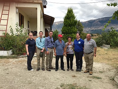 Ms Sabina Beber Bostjancic, ITF Deputy Director,  Mr Michael Tirre and Mr Ethan Rinks of the PM/WRA at U.S. Department of State, Ms Eva Veble, NPA Albania Director and Mr Arben Braha, AMMCO Director with local residents
