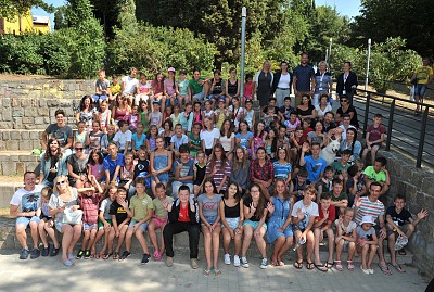 Children from Ukraine at Debeli rtič.