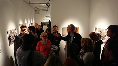 Roman Turšič from ITF explaining the background of the photos.