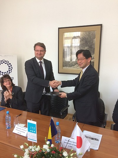H.E. Kazuya Ogawa, Ambassador of Japan in BiH, and Amb Tomaž Lovrenčič, ITF Director (Acting)