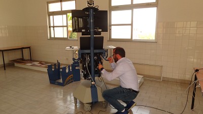 IVeH Engineer installing telemedicine equipment, Tarrafal de S. Nicolau.