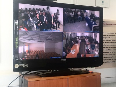Attending inauguration through video-conference from ITF HQ.