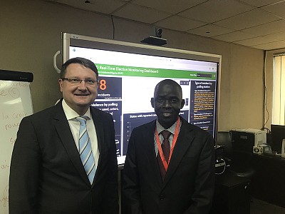 ITF director Amb Lovrenčič with Mr Kebba Touray, EWD Head of Systems at ECOWAS.
