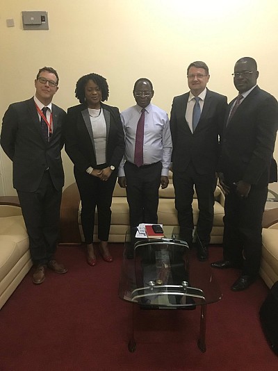 Meeting with H.E. Dr Kofi K. Apraku, ECOWAS Commissioner Macroeconomic Policy & Economic Research Development, and Dr Felix Fofana N’zue, Program Director Economic Policy Analysis Unit, for project Macroeconomic Fiscal Modelling.